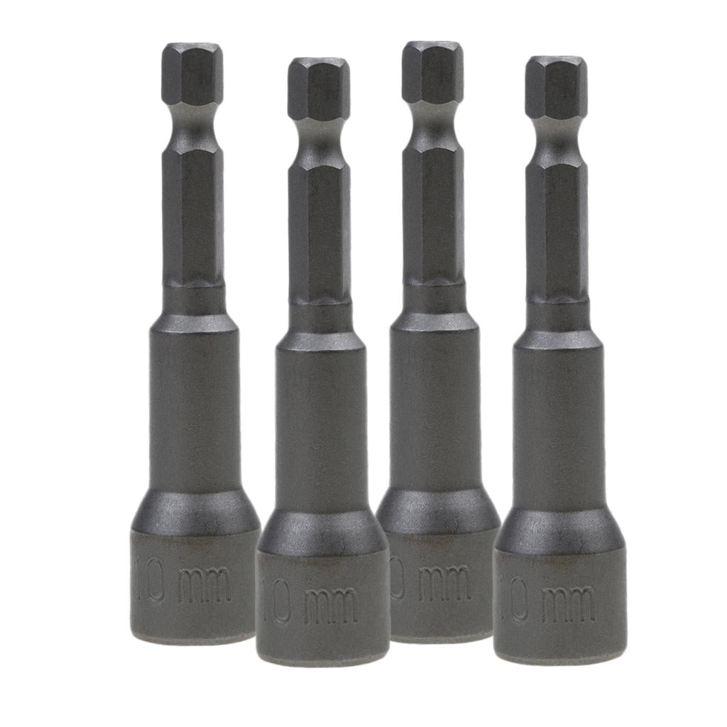 4x Hex Socket Sleeve Nozzles Magnetic Nut Driver Drill Bit Hex Power Tool