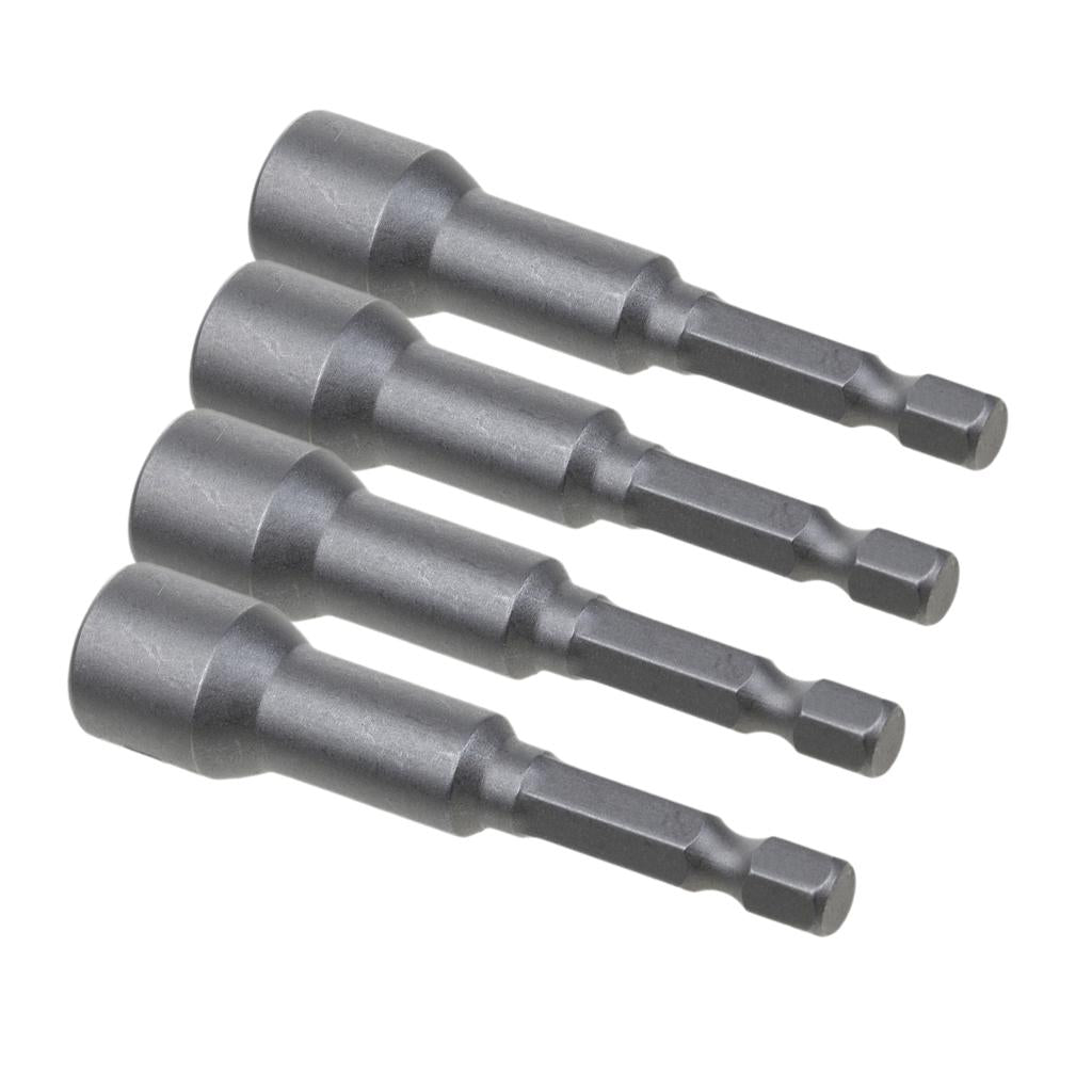 4x Hex Socket Sleeve Nozzles Magnetic Nut Driver Drill Bit Hex Power Tool