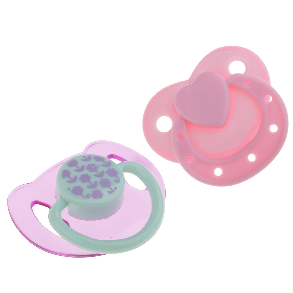 2Pcs Lovely Dummy Pacifier For Reborn Dolls Baby With Internal Magnetic