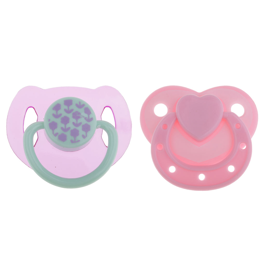2Pcs Lovely Dummy Pacifier For Reborn Dolls Baby With Internal Magnetic