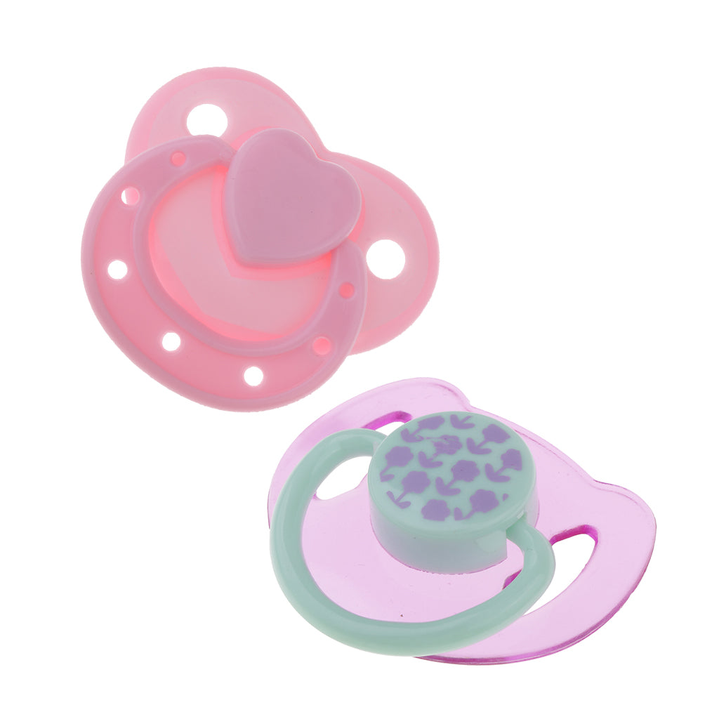 2Pcs Lovely Dummy Pacifier For Reborn Dolls Baby With Internal Magnetic