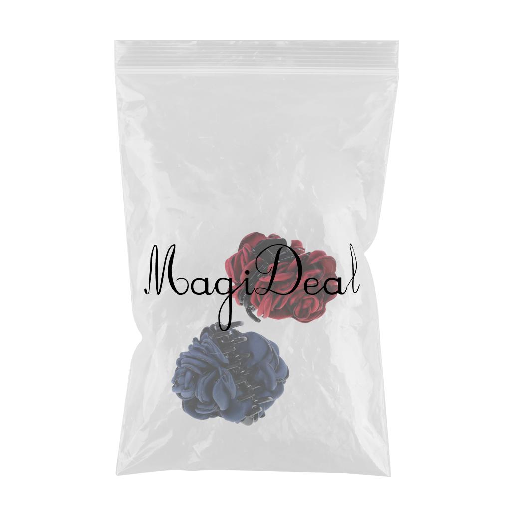 2pcs Fashion Fabric Rose Flower Large Hair Clamp Claw Clip Accessories Gift