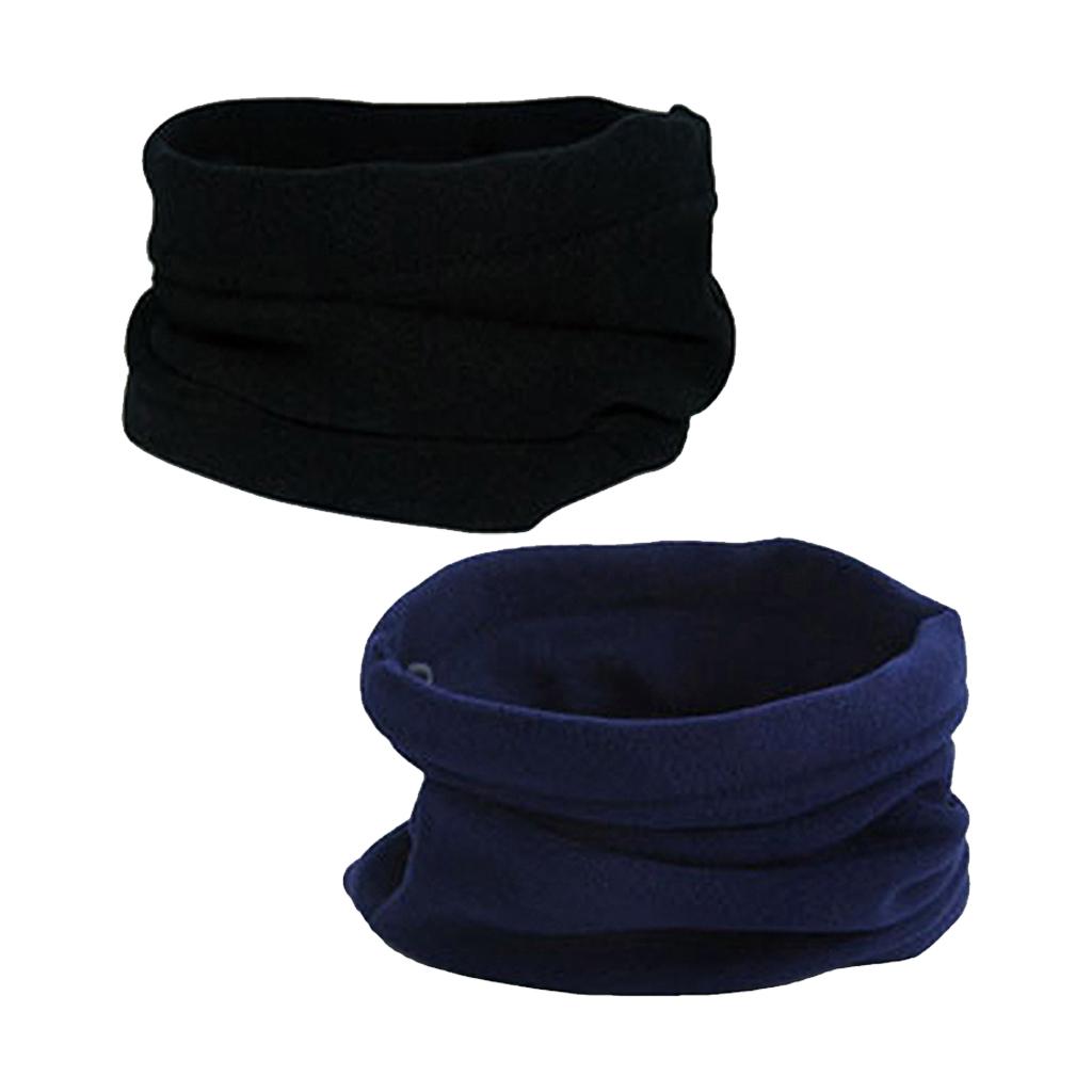 2pcs Trendy Polar Fleece Neck Warmer Comfy Snood Scarf Ski Motorbike Mask