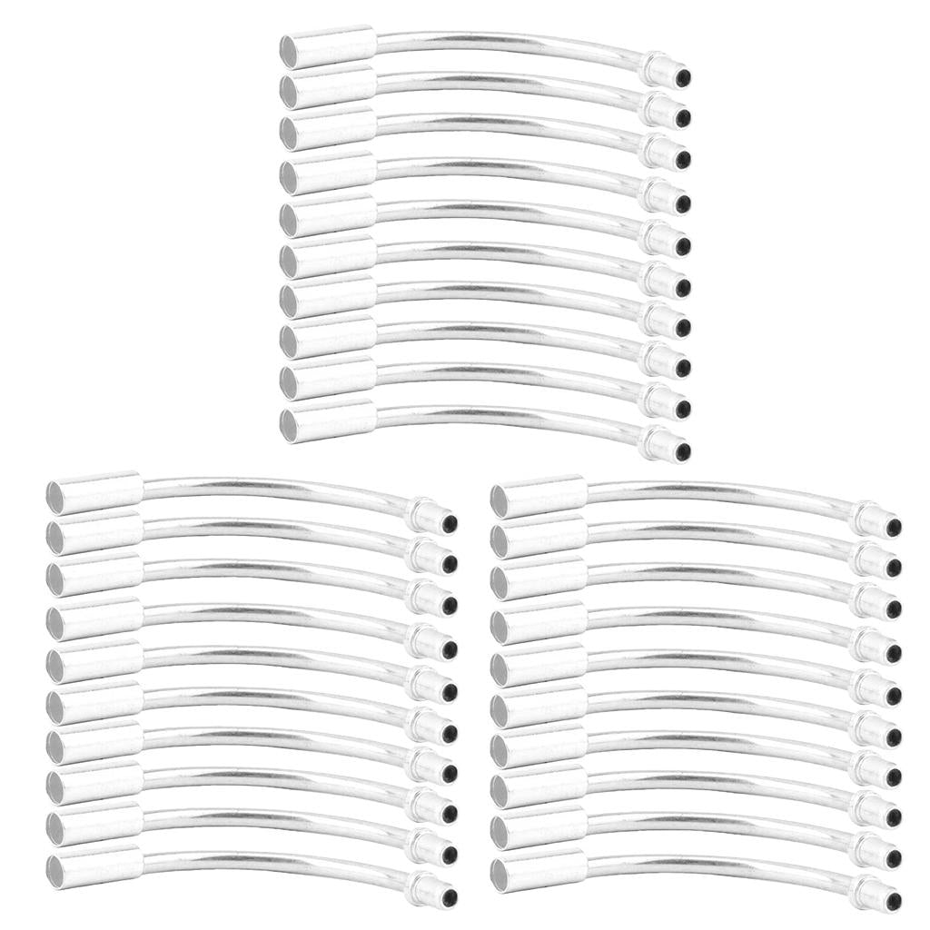 30pcs Bike V Brake Cable Noodle Brakes Pipe Hose Guide Silvery 90 Degree