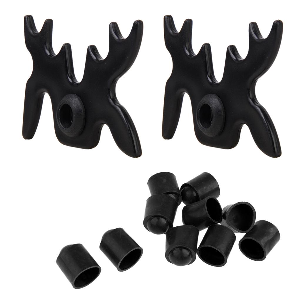 10pcs Rubber Pool Cue Tip Head Protector Cover & Stick Moosehead Bridge Head