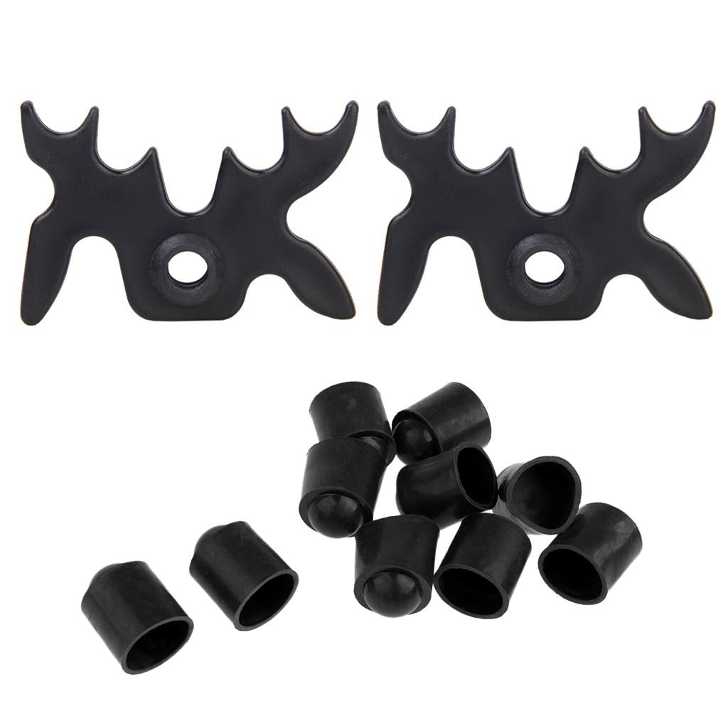 10pcs Rubber Pool Cue Tip Head Protector Cover & Stick Moosehead Bridge Head