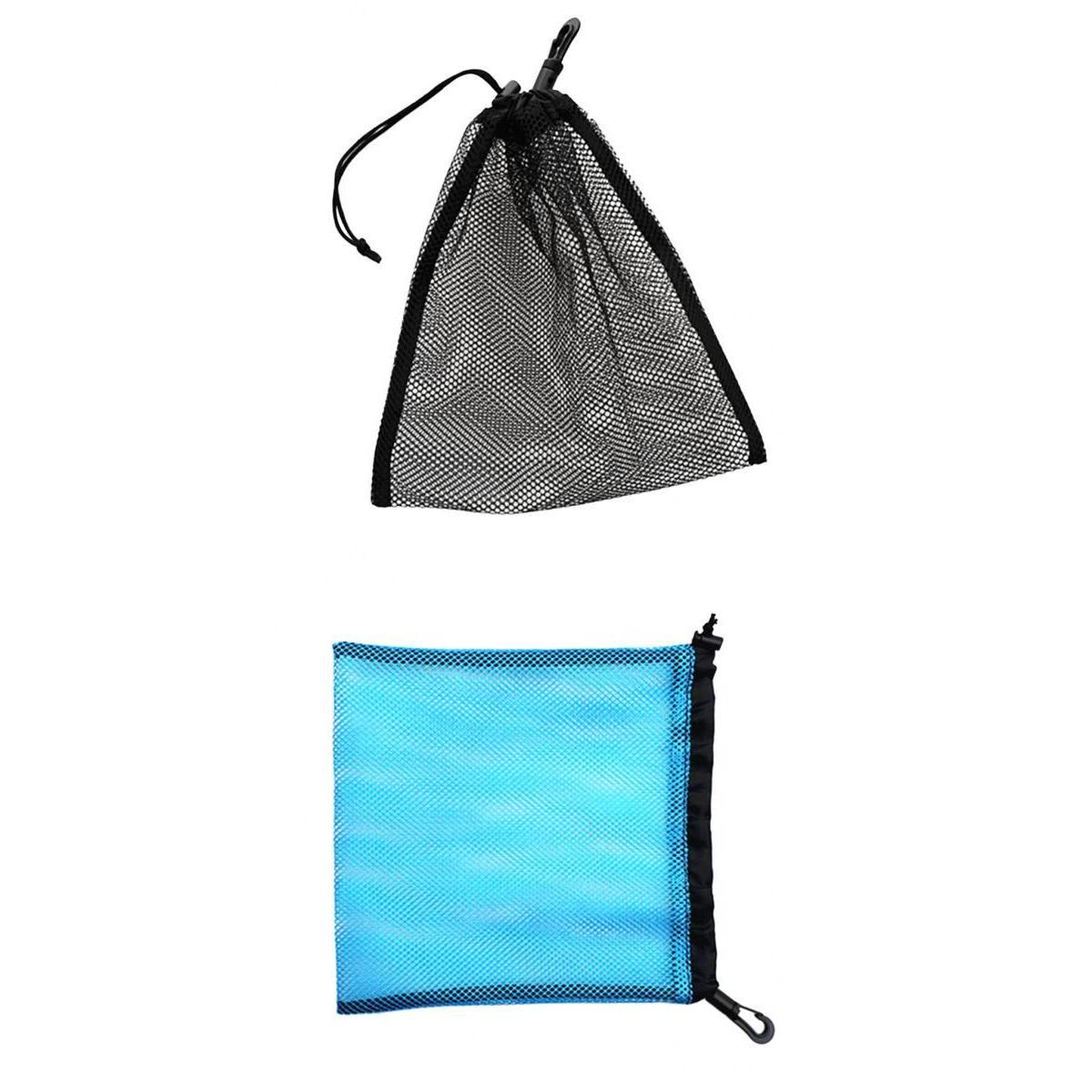 2 Pieces Mesh Nets Bag Golf Tennis Ball Holder Dive Gear Reels Storage Pouch