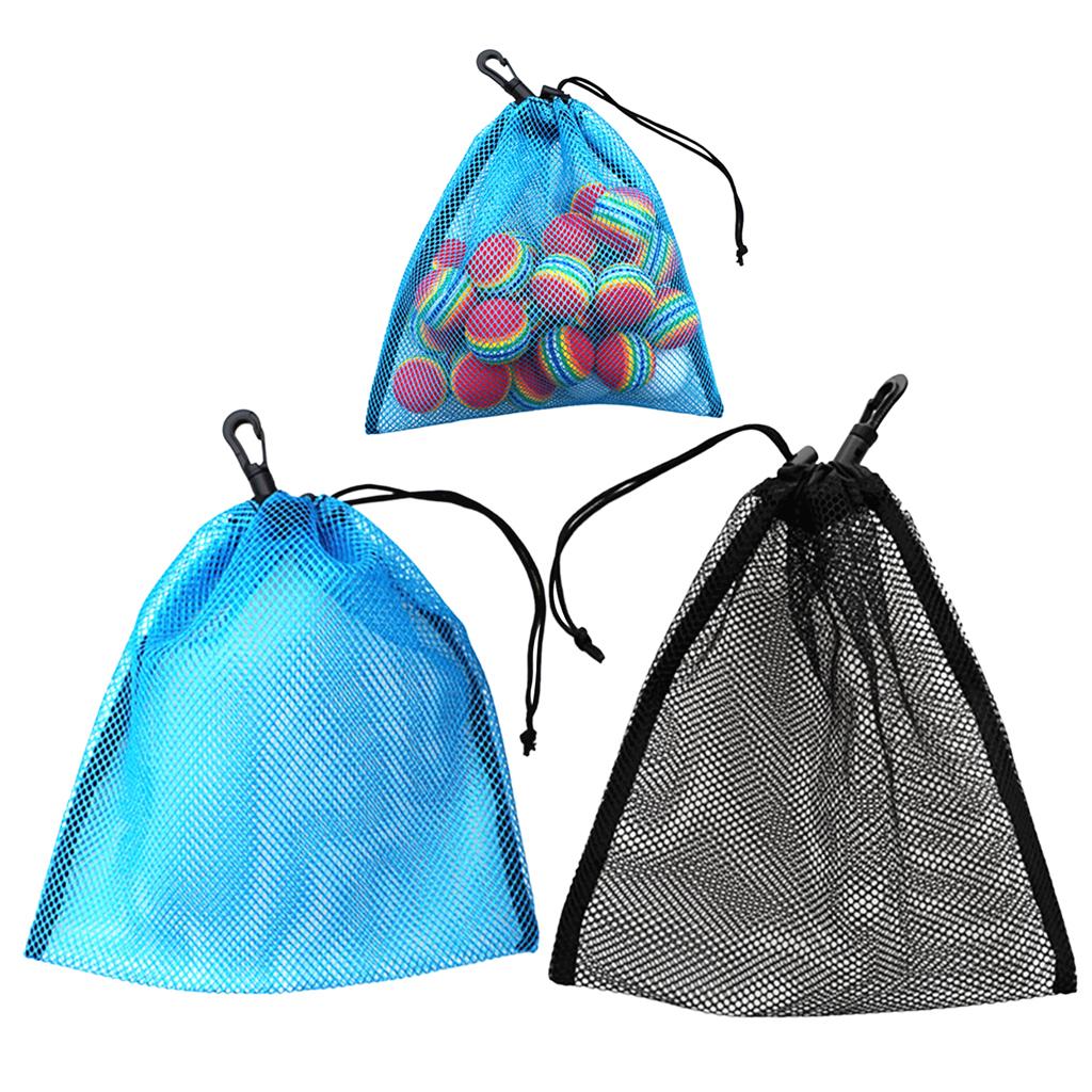 2 Pieces Mesh Nets Bag Golf Tennis Ball Holder Dive Gear Reels Storage Pouch