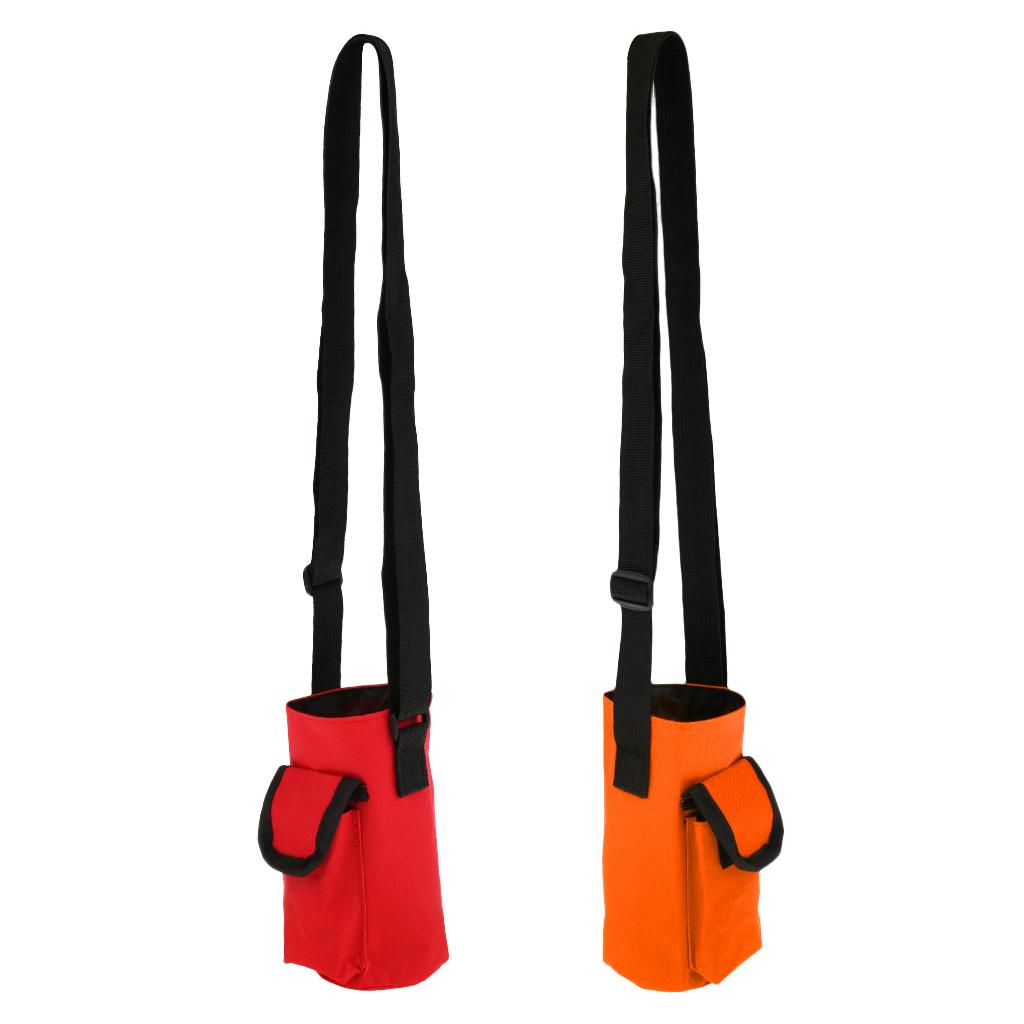 2 Pieces Waterproof Water Bottle Holder Bag Carrier Strap Pouch with Pocket