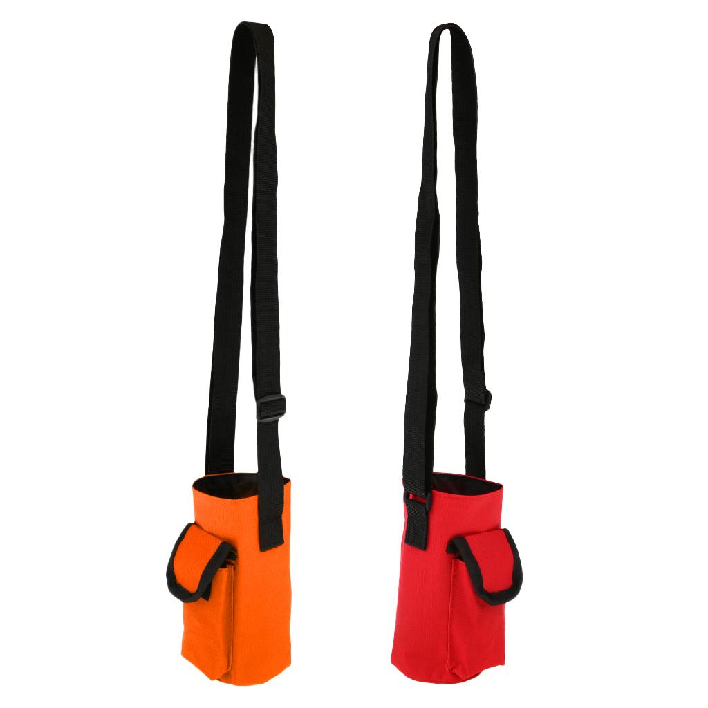 2 Pieces Waterproof Water Bottle Holder Bag Carrier Strap Pouch with Pocket