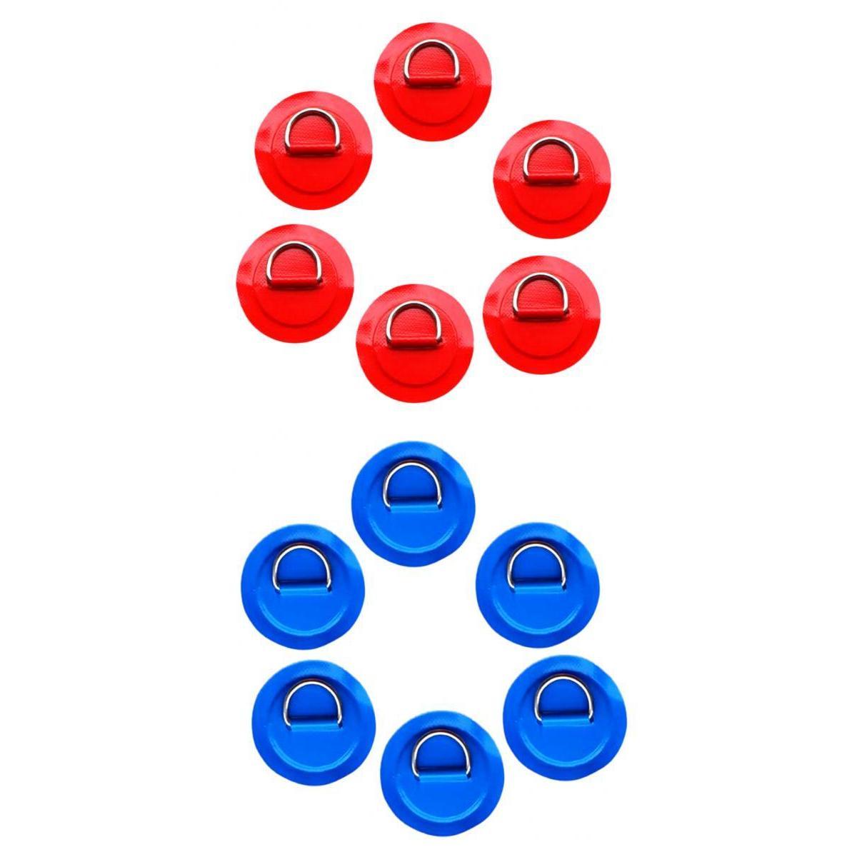 12Pcs Kayak Inflatable Boat Stainless Steel D Ring PVC Patch Red Blue