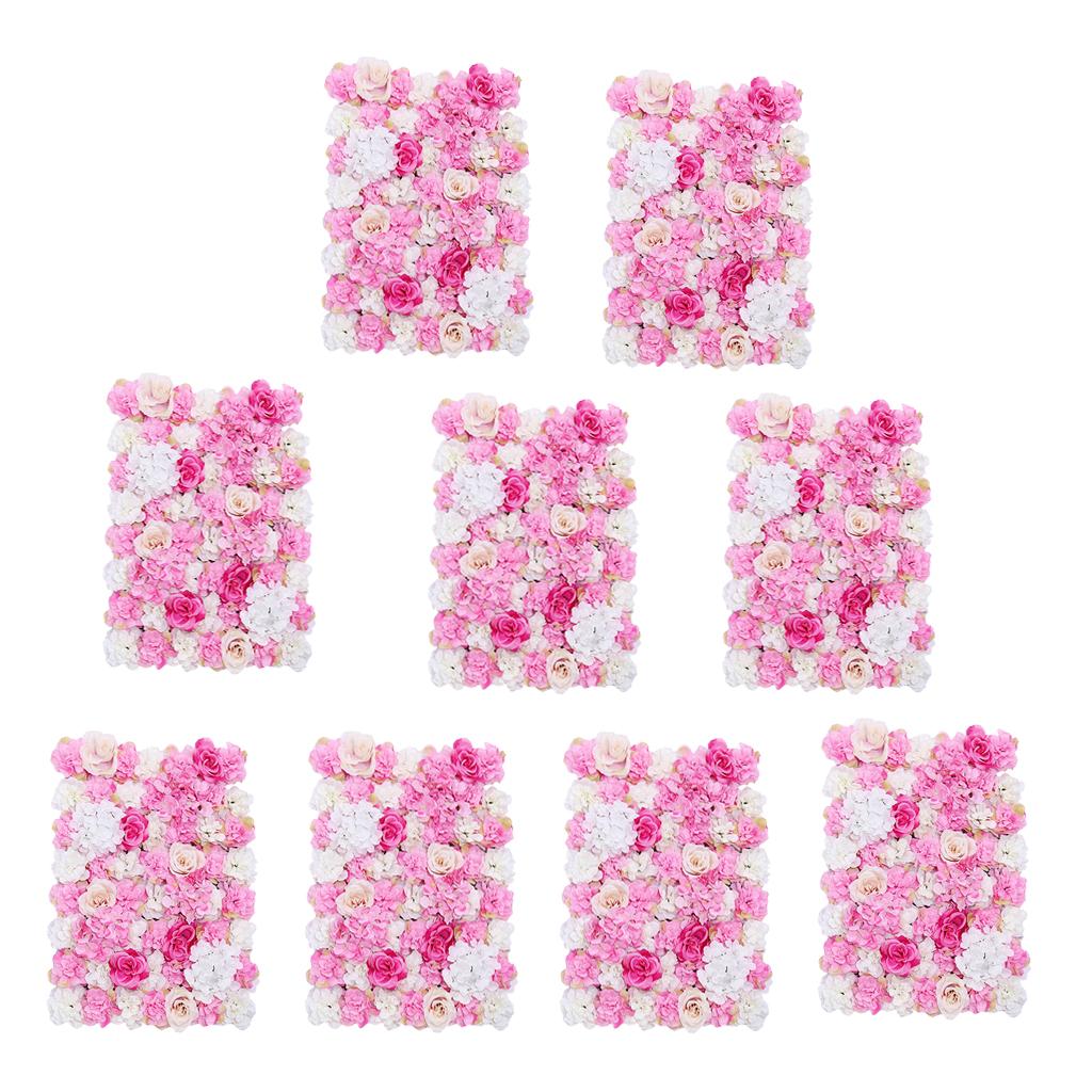 9 Artificial Flower Wall Wedding Venue Flower Pillar Main Road Decor Pink