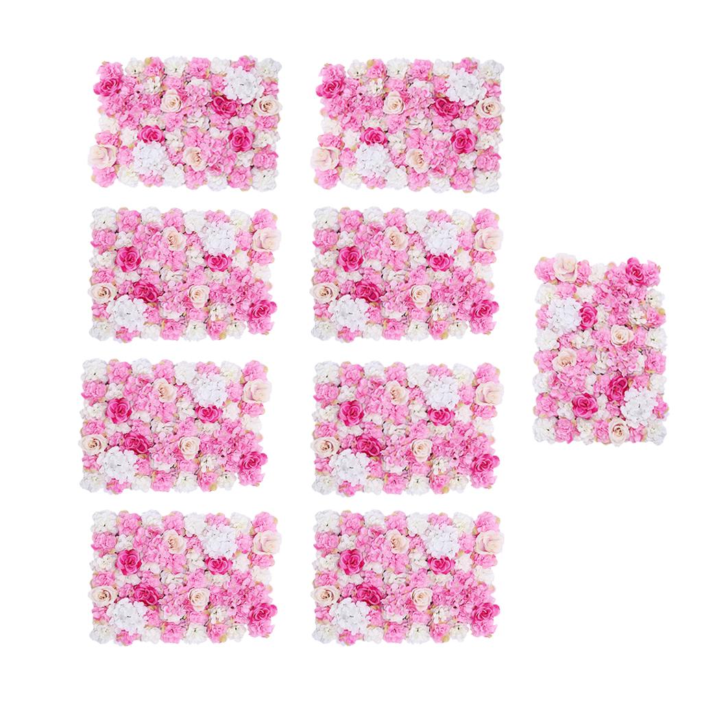 9 Artificial Flower Wall Wedding Venue Flower Pillar Main Road Decor Pink