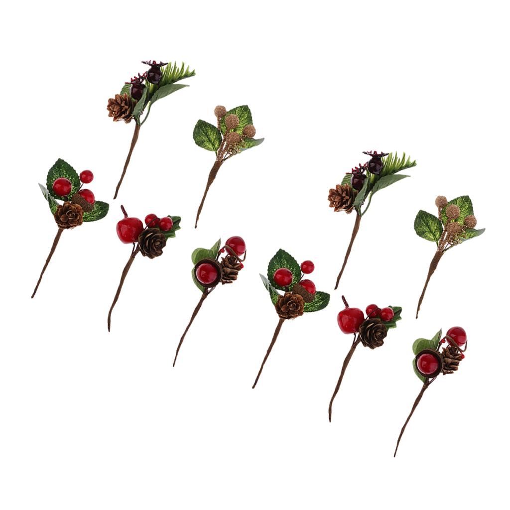 10 Pieces Shabby Chic Artificial Dried Flowers DIY Wedding Card Decorations