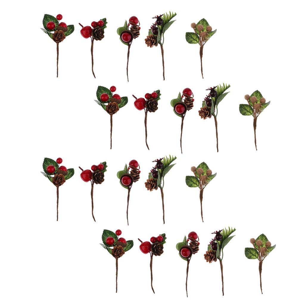 20 Pieces Shabby Chic Artificial Dried Flowers For Wedding Card Decoration