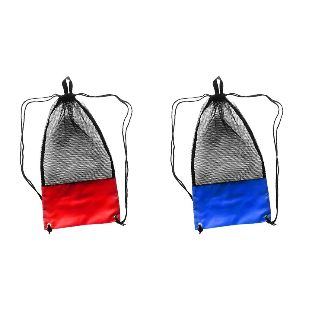 2Pcs Mesh Drawstring Bag for Snorkeling Scuba Diving Swim Goggles Mask