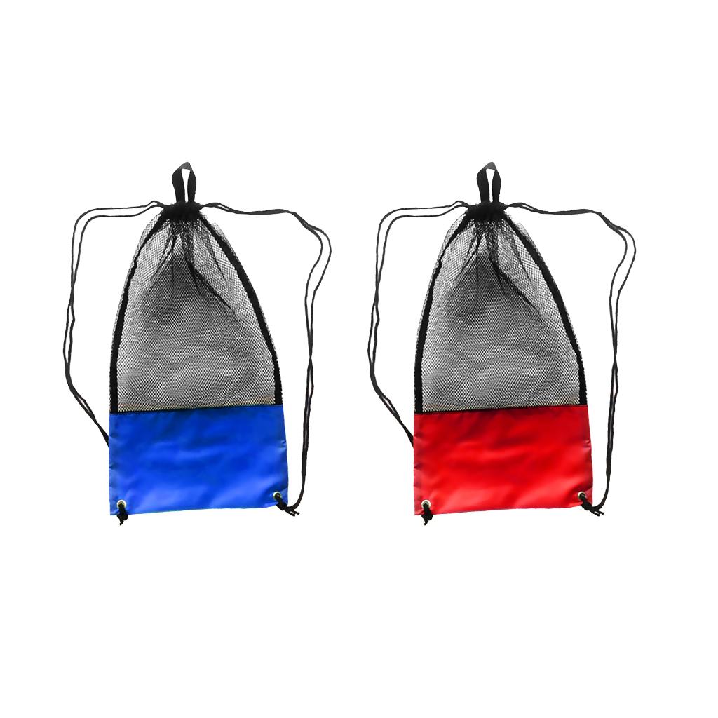 2Pcs Mesh Drawstring Bag for Snorkeling Scuba Diving Swim Goggles Mask