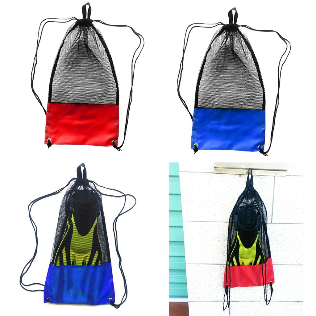 2Pcs Mesh Drawstring Bag for Snorkeling Scuba Diving Swim Goggles Mask