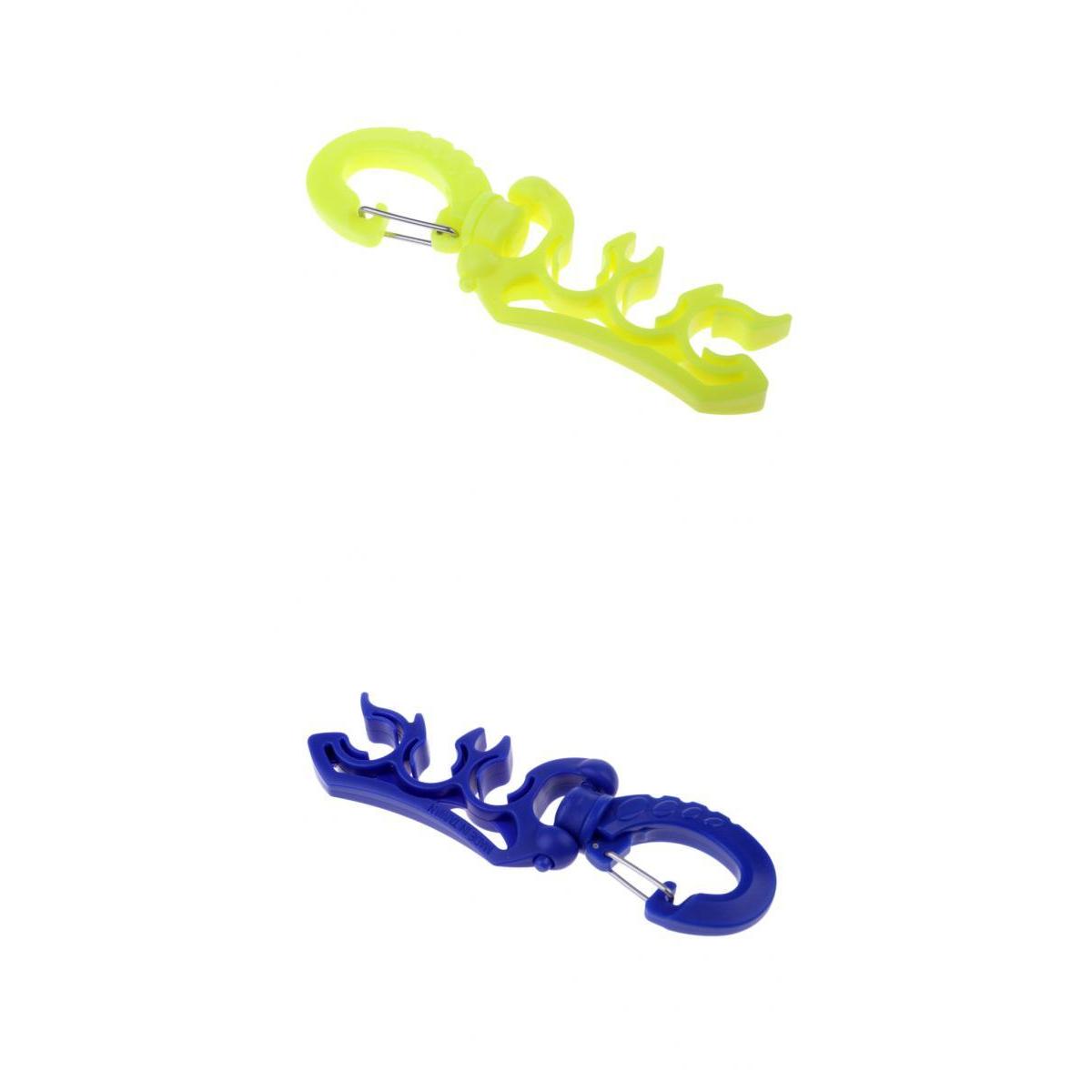 2Pcs Scuba Diving Triple 3 BCD Hose Holder Retainer with Folding Snap Clip