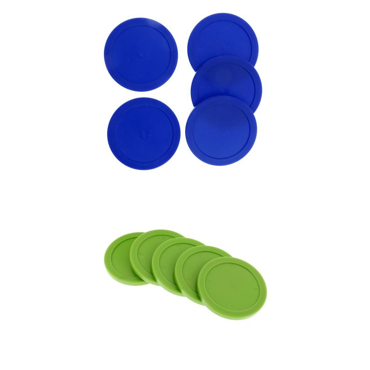 10 Pieces 62mm Air Hockey Replacement Pucks for Full Size Air Hockey Tables