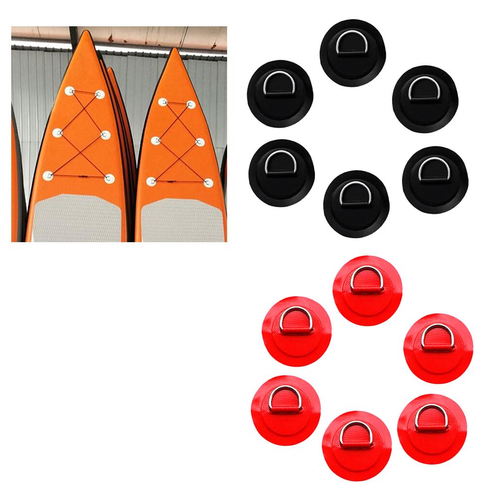 12Pcs Kayak Inflatable Boat Stainless Steel D Ring PVC Patch Black Red