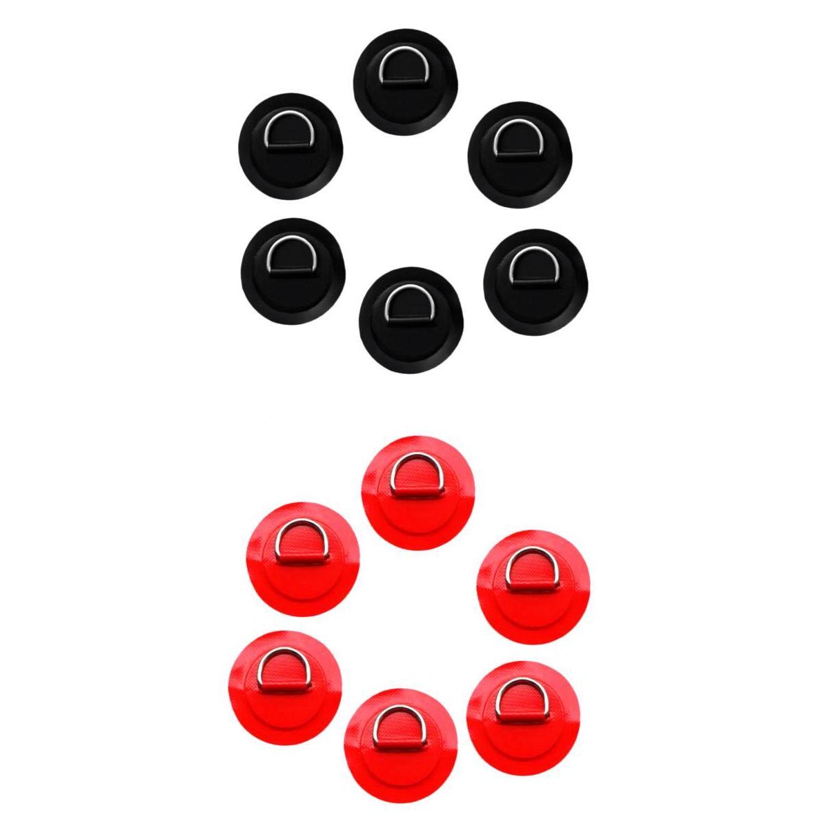 12Pcs Kayak Inflatable Boat Stainless Steel D Ring PVC Patch Black Red