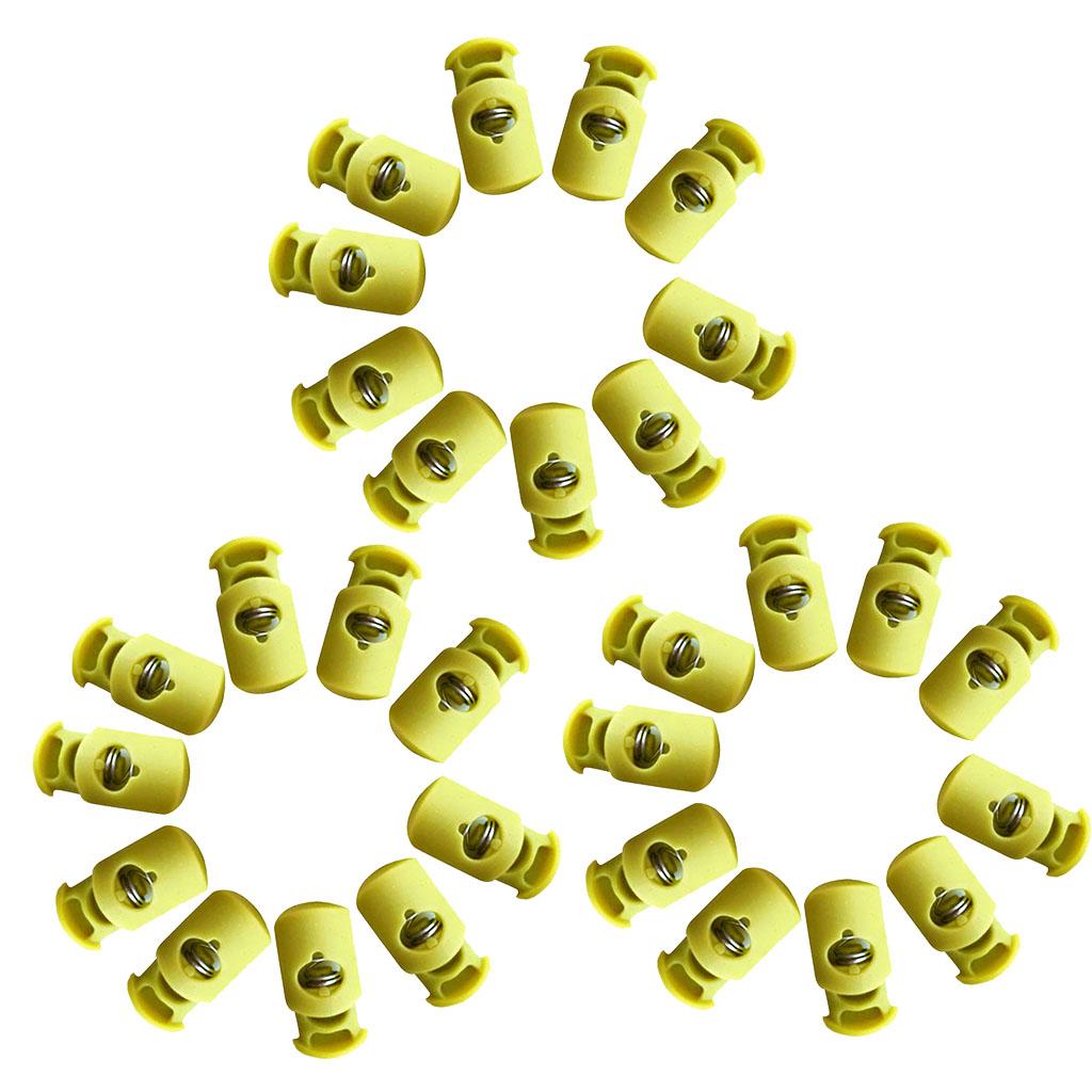 30Pcs Plastic Toggle Barrel Cord Lock Stopper Spring End Stop for Bags