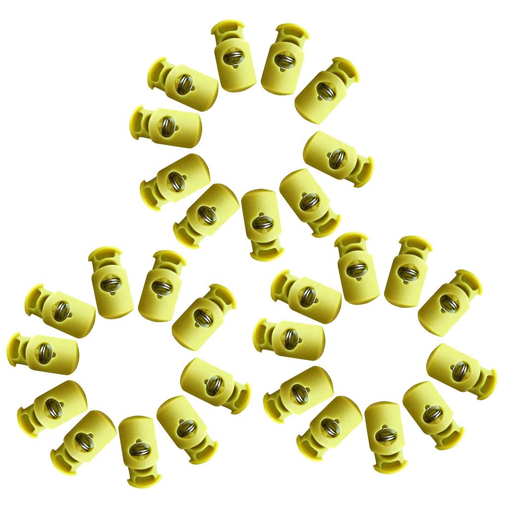30Pcs Plastic Toggle Barrel Cord Lock Stopper Spring End Stop for Bags