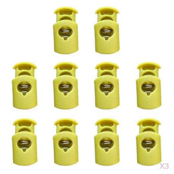 30Pcs Plastic Toggle Barrel Cord Lock Stopper Spring End Stop for Bags