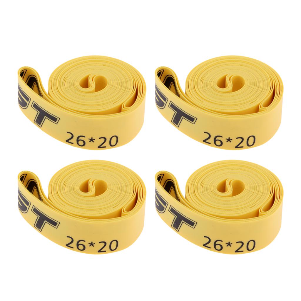 4 Pieces Road Mountain Bike Tire Liner Puncture Proof Belt 26inch x 20mm