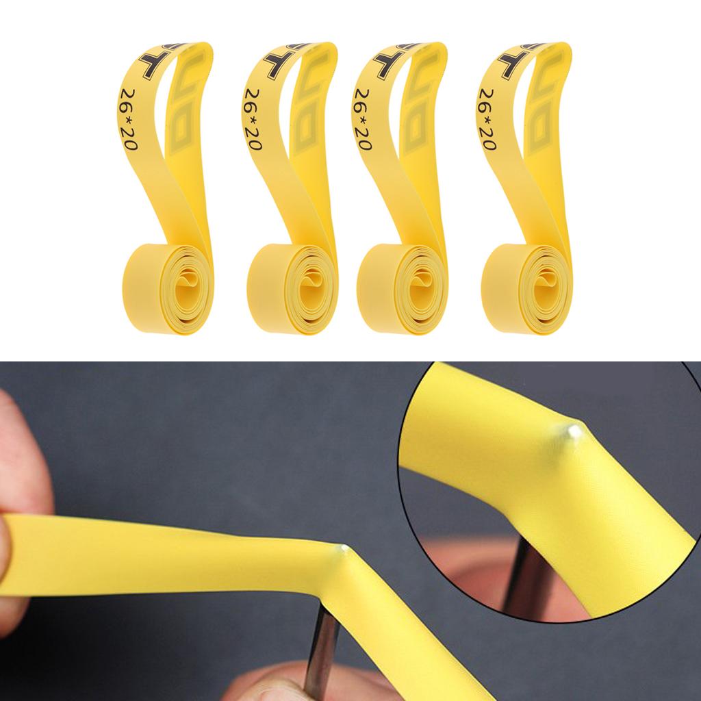 4 Pieces Road Mountain Bike Tire Liner Puncture Proof Belt 26inch x 20mm