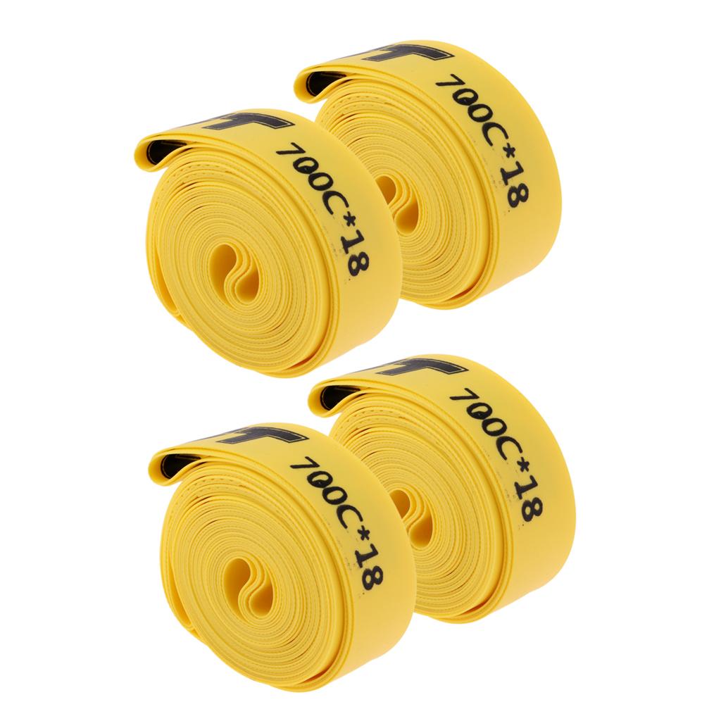 4 Pieces Road Mountain Bike Tire Liner Puncture Proof Belt 700c x 18mm