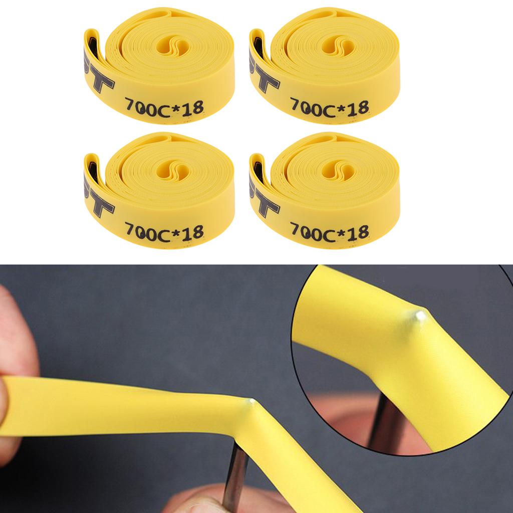 4 Pieces Road Mountain Bike Tire Liner Puncture Proof Belt 700c x 18mm