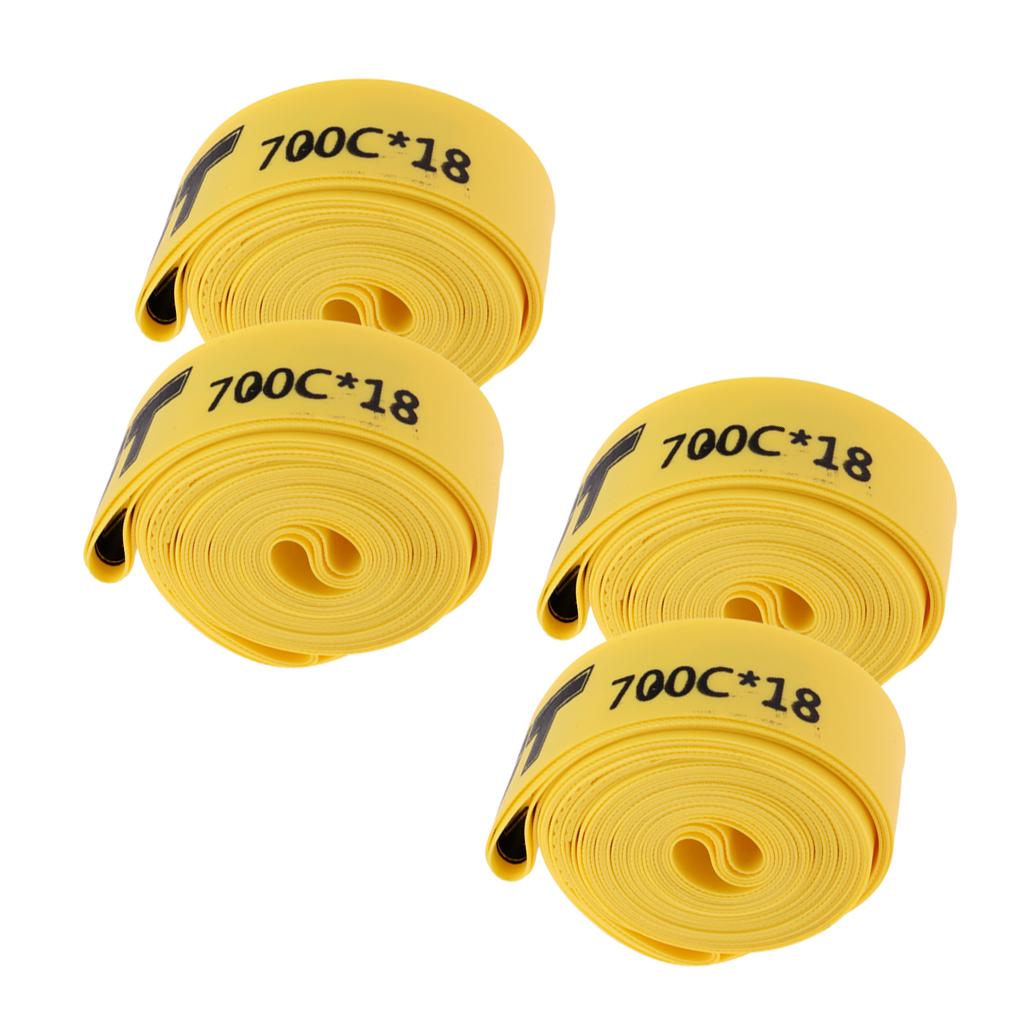 4 Pieces Road Mountain Bike Tire Liner Puncture Proof Belt 700c x 18mm