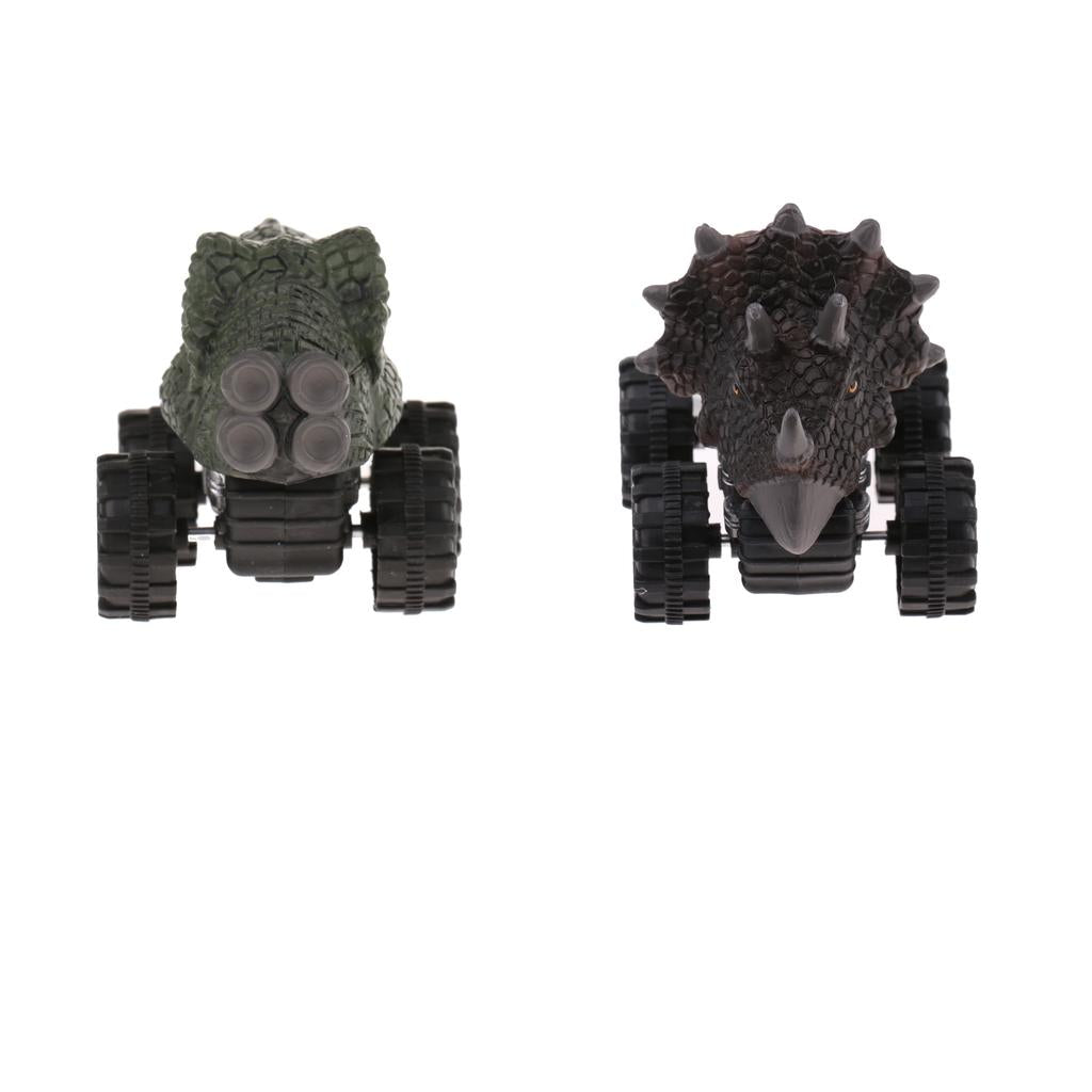 2Pcs Kids Children Pull Back Car Dinosaur Figures Jurassic Toy Model
