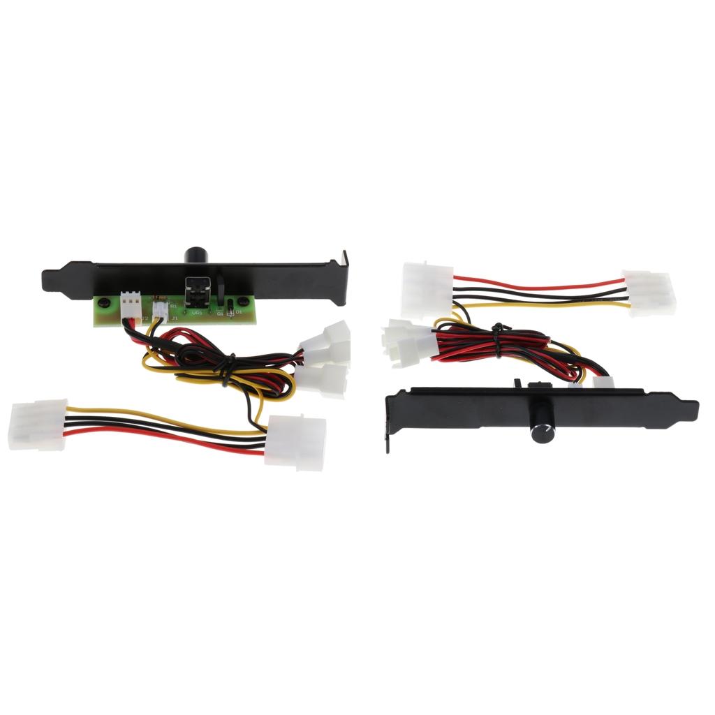 2Pcs 3 Channels 3pin PC Cooler Cooling Fan Speed Controller PCI Bracket 12V