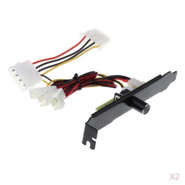 2Pcs 3 Channels 3pin PC Cooler Cooling Fan Speed Controller PCI Bracket 12V