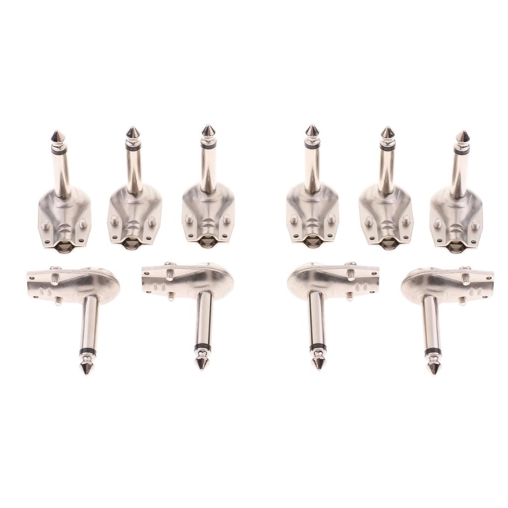 10PC 1/4 Mono guitar TS 6.35mm Right Angle Solder-Type Phono Male Connector"