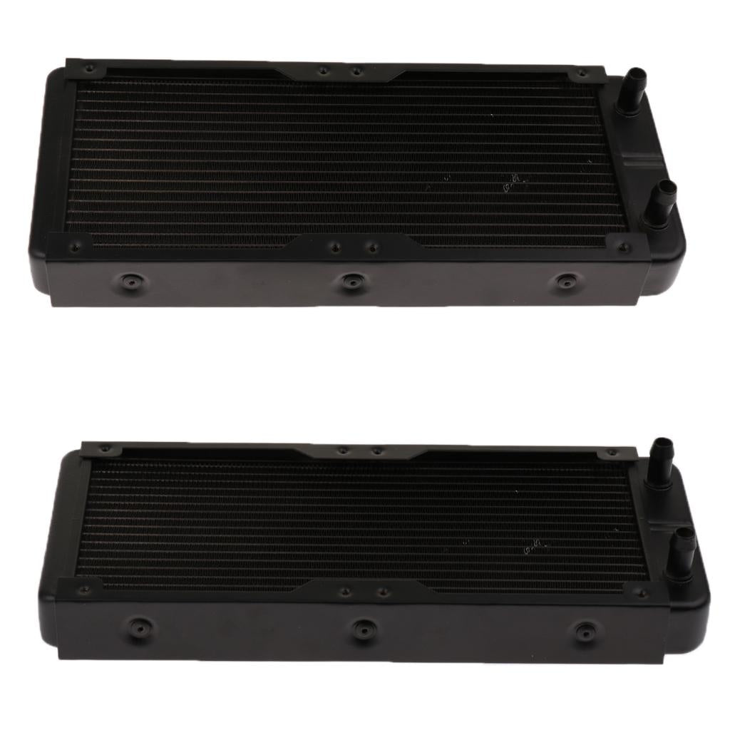 2Pcs Aluminum Radiator Water Heat Exchanger 18Pipes CPU 240mm Straight mouth