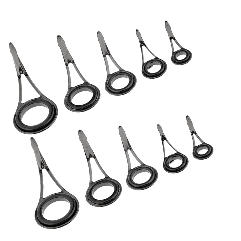 10pcs/lot Fishing Rod Eye Ceramic Ring Rod Guides Line Repair Tip Tops Rings