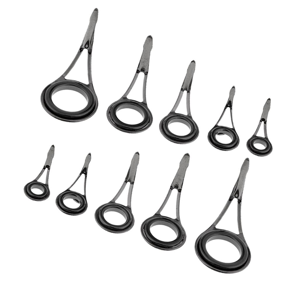 10pcs/lot Fishing Rod Eye Ceramic Ring Rod Guides Line Repair Tip Tops Rings