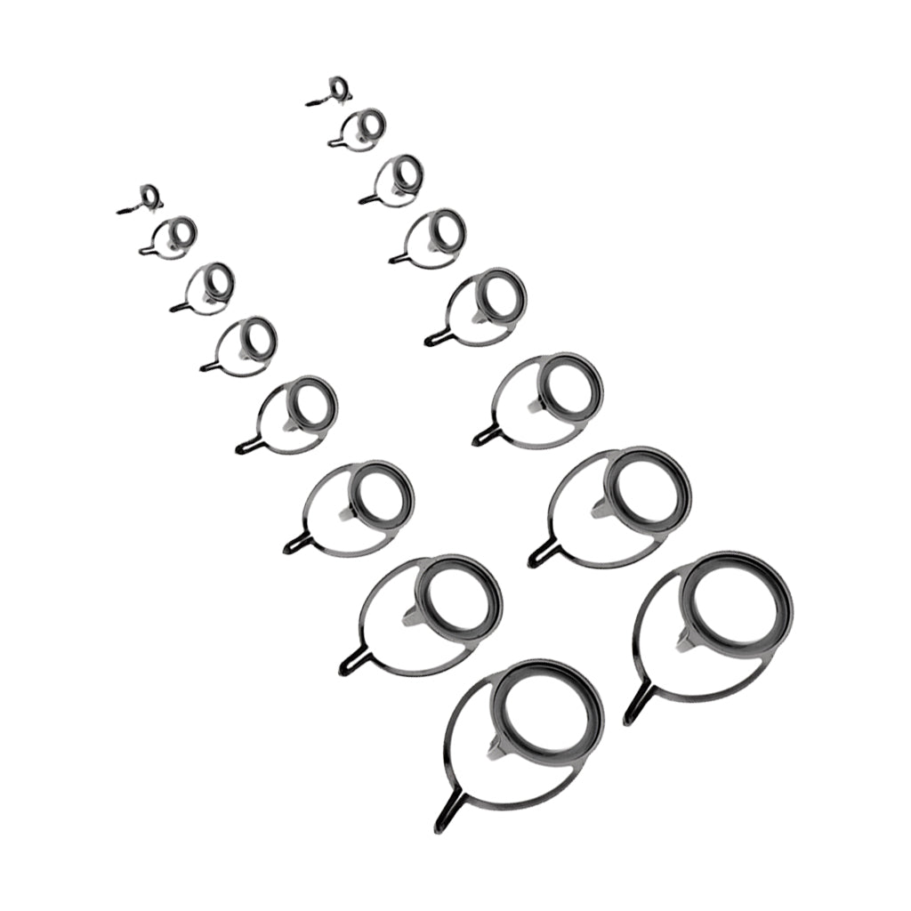 16pcs Fishing Rod Double Leg Guide Line Ring Casting Rod Eyes Rings