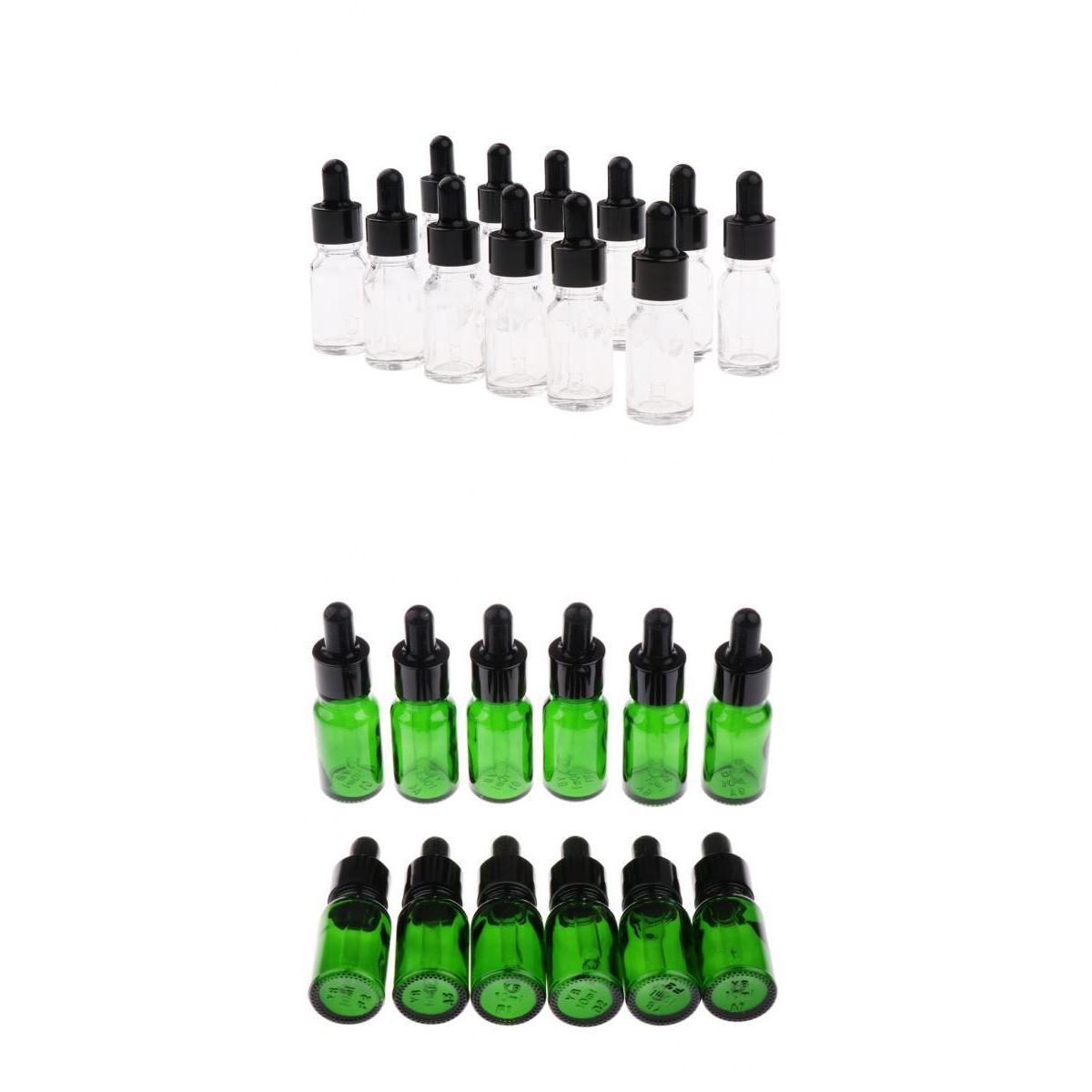 24Pcs Mini Empty Refillable Dropper Bottles Essential Oil Makeup Liquid 10ML