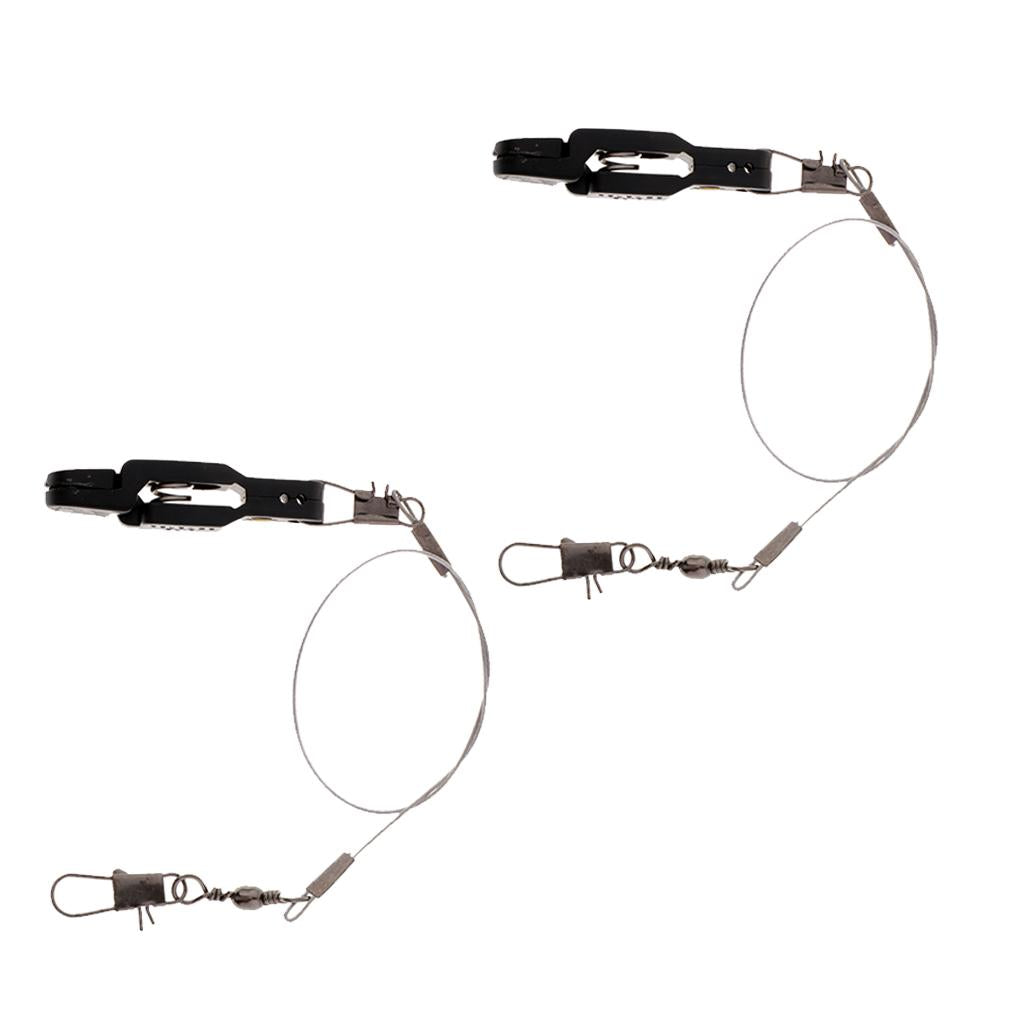 2pcs Snap Release Clip w/ Leader Snap for Outrigger Downrigger Planer Board