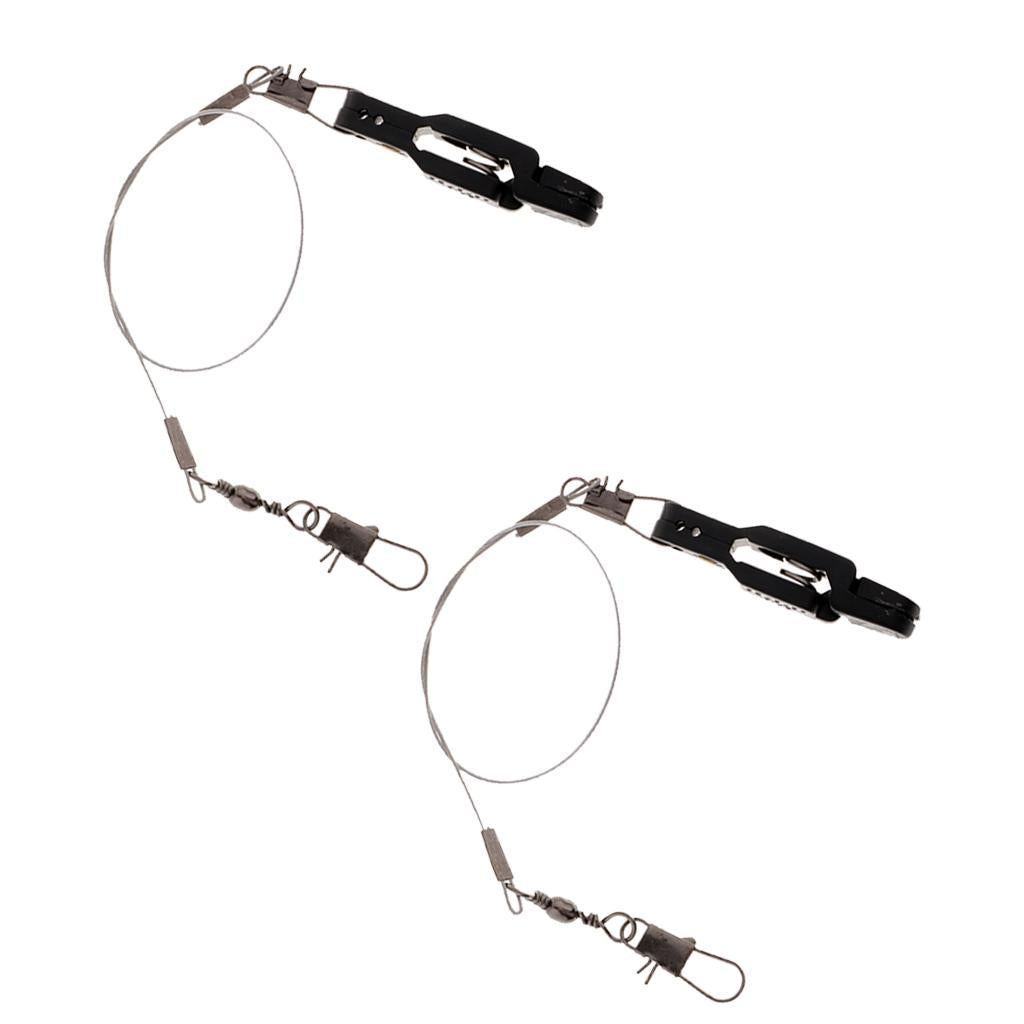 2pcs Snap Release Clip w/ Leader Snap for Outrigger Downrigger Planer Board