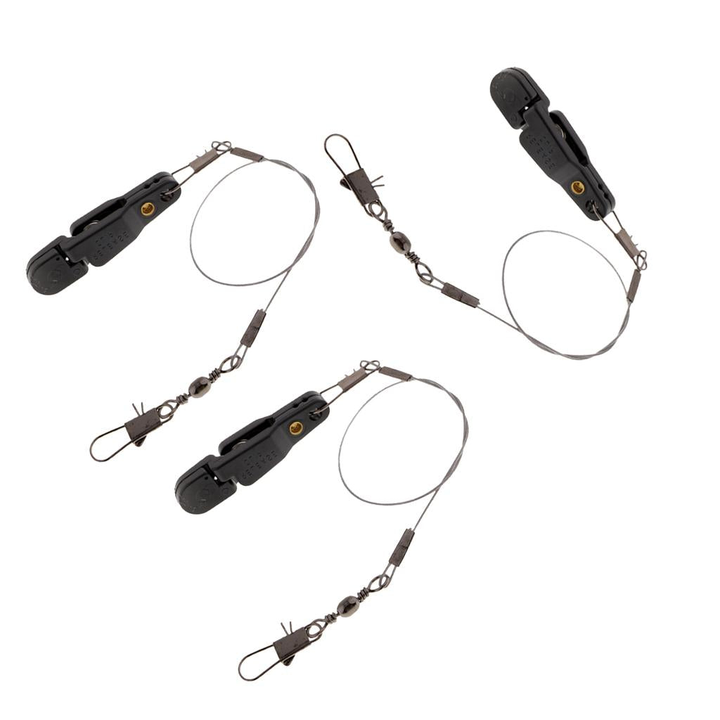 3pcs Snap Release Clip w/ Leader Snap for Outrigger Downrigger Planer Board