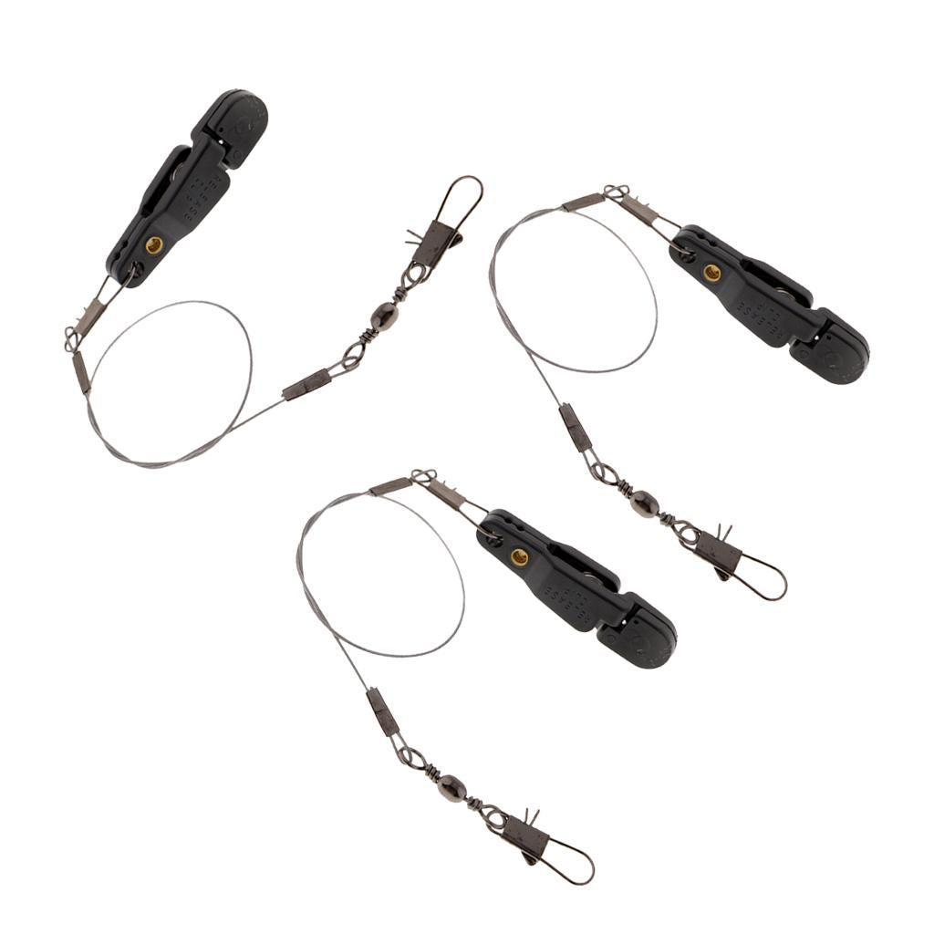 3pcs Snap Release Clip w/ Leader Snap for Outrigger Downrigger Planer Board