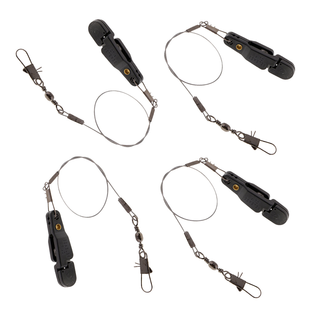 4pcs Snap Release Clip w/ Leader Snap for Outrigger Downrigger Planer Board
