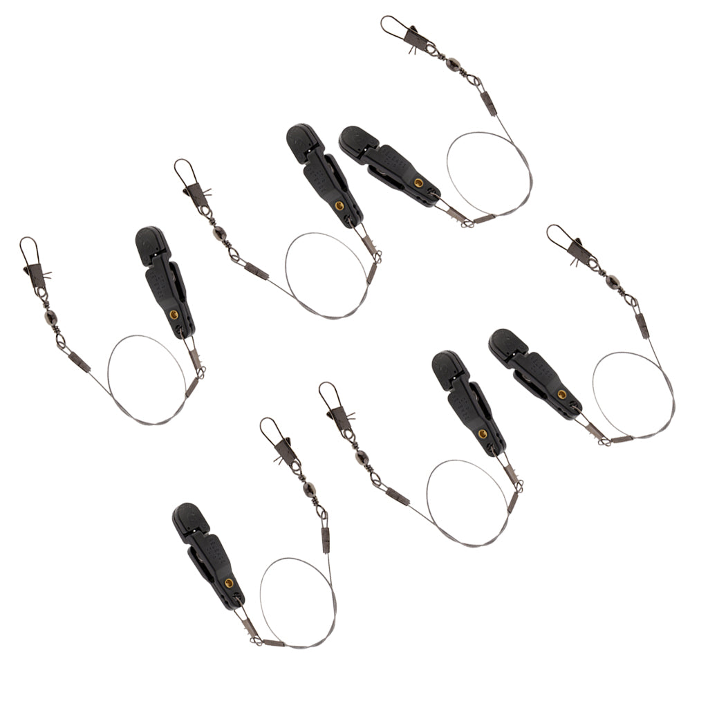 6pcs Snap Release Clip w/ Leader Snap for Outrigger Downrigger Planer Board