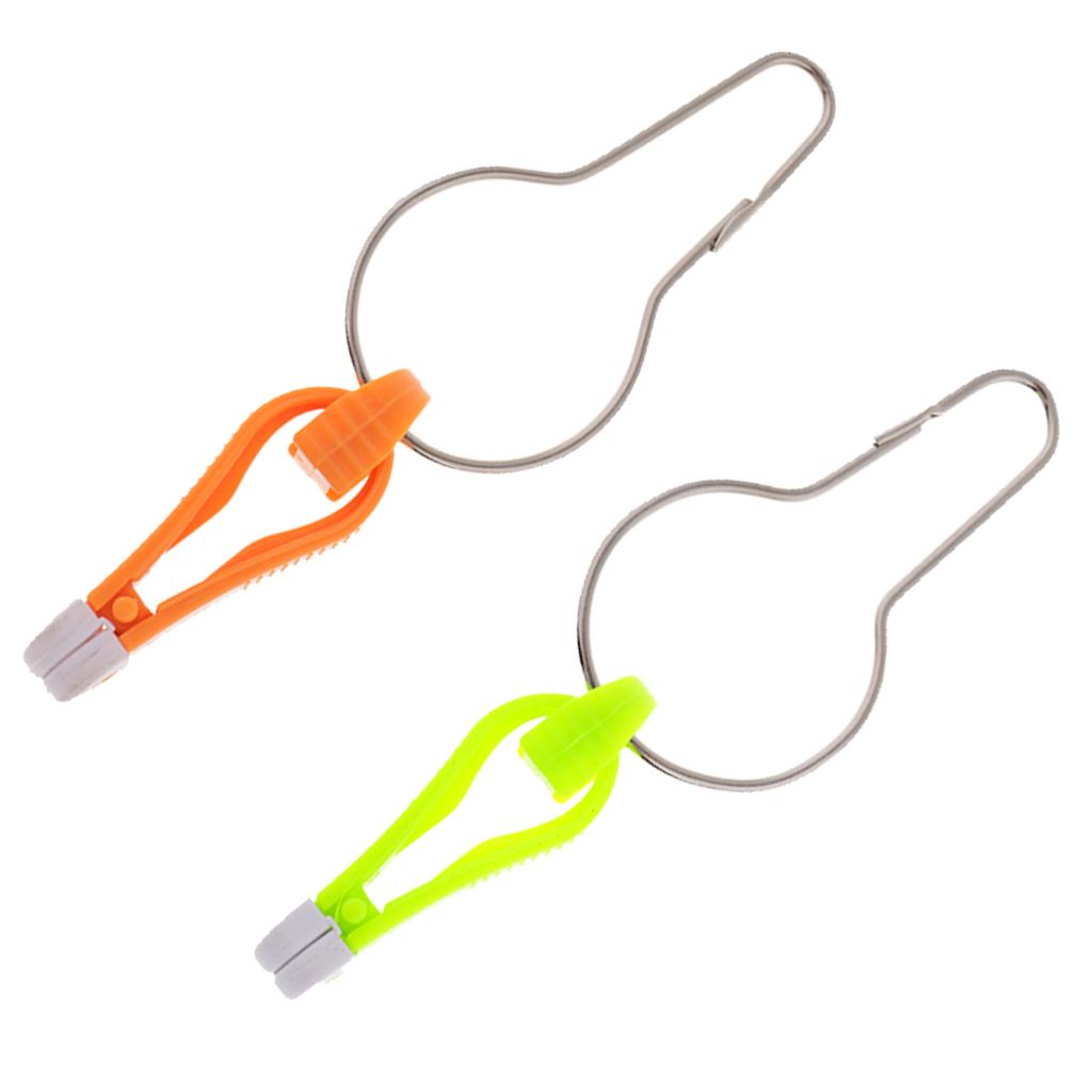 2pcs Planer Board Mast Power Grip Ring Release Clip 2-1/2inch Yellow Orange